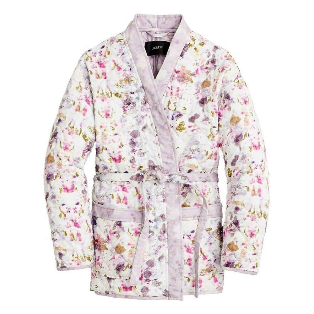 NWT Flora Obscura x J.Crew Floral Quilted Reversible Wrap Jacket PrimaLoft L